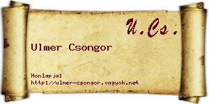 Ulmer Csongor névjegykártya